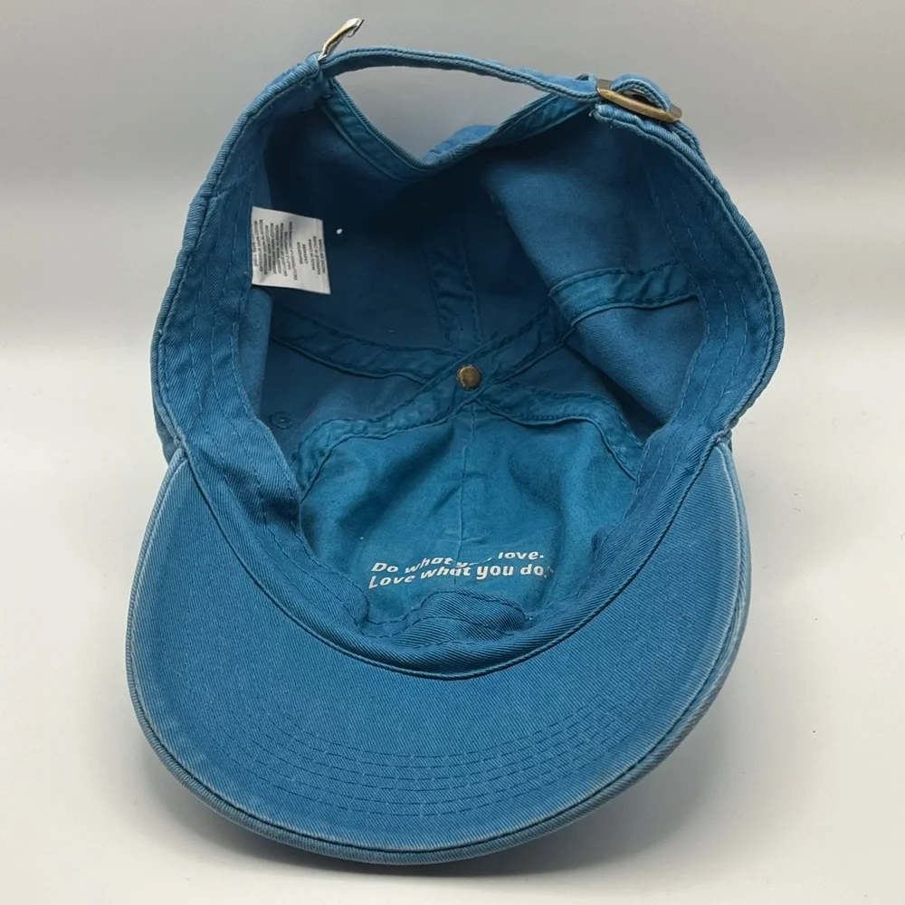 Life Is Good Sky Blue Baseball Hat with Pink Heart Patch